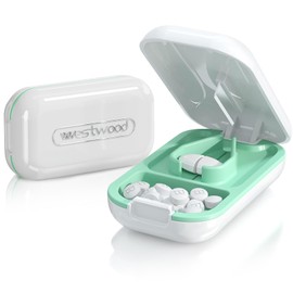 Tablet Divider, Tablet Divider for Small Tablets, Tablet Cutter, Pill Divider, Small, Waterproof and Moisture-Resistant, Suitable for Hand Luggage and Travel (White)