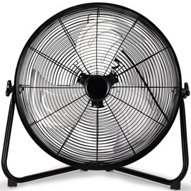 Uthfy 20 Inch High Velocity Heavy Duty Fan, Metal Industrial Floor Fan with 3 Speeds, 360° Adjustbale Tilting for Warehouse,Workshop, Factory and Basement, Black