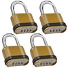 4 Pack Combination Lock | 4-Digit Heavy Duty Combo Lock