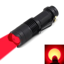 WindFire Red Light, Red Flashlight, Q5 LED, Handy Light with Zoom Function, 3 Modes, Hunting, Night Fishing, Astronomy, Astronomy, Stargazing, Night Photography, Hunting (Red Light)