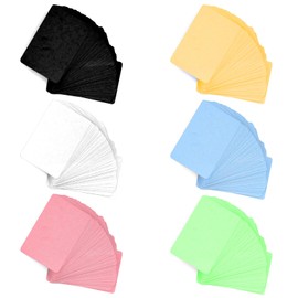 Pack of 300 Blank Kraft Cards, Index Cards, Blank Paper Cards, Business Cards, Flashcards, Memory Cards, Postcards for DIY Information Storage, Black/White/Pink/Yellow/Blue/Green