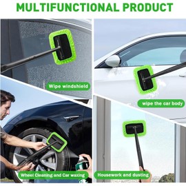Xindell Windshield Cleaner Tool – Inside Car Window Cleaning Kit with 22“ Detachable Handle, Interior Windshield Squeegee for Clear Vision, Auto Detailing Kit for Car, Home & Outdoor Windows