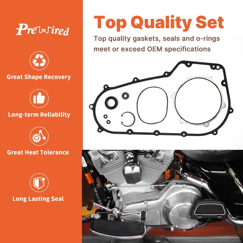 Prewired 2006-2017 Softail & Dyna Primary Gasket Kit Clutch Cover