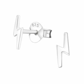 Unbranded Solid 925 Sterling Silver Hypoallergenic Earrings for Women Lightning Studs PE55