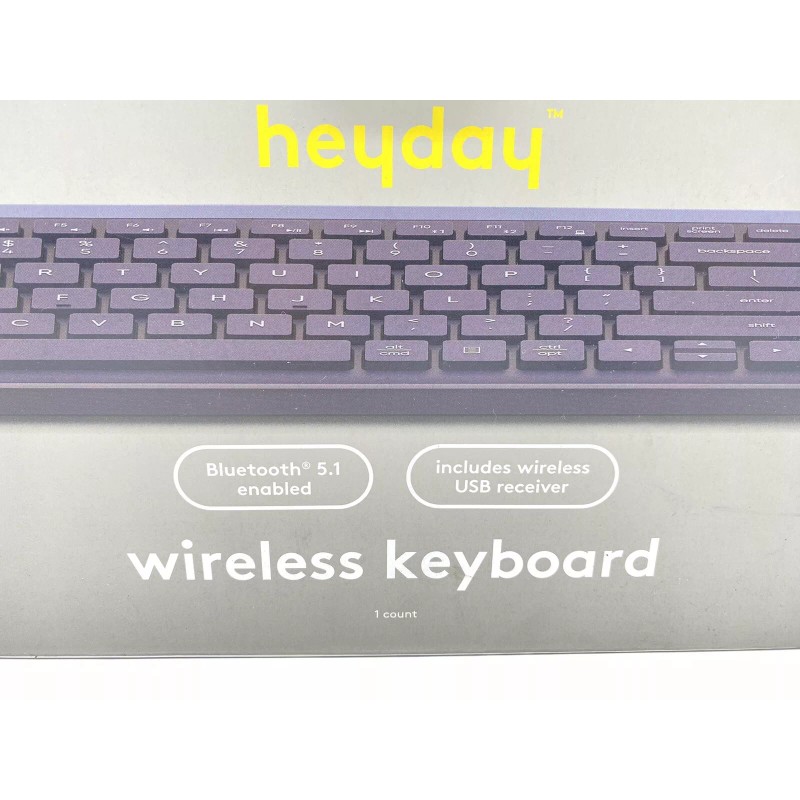 Heyday Bluetooth Keyboard with Wireless Receiver & Bluetooth 5.1 -
