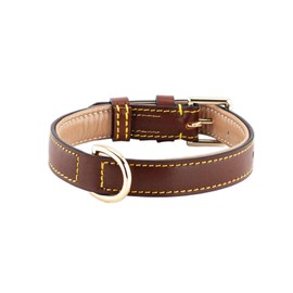 Brute Strength Leather Dog Collar Brown M 36-43 cm