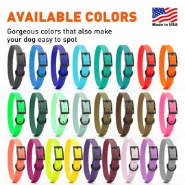 Dogline Biothane Waterproof Dog Collar Strong Coated Nylon Webbing with Black Hardware Odor- Proof for Easy Care Easy to Clean High Performance Fits Small Medium or Large Dogs, Amethyst Purple