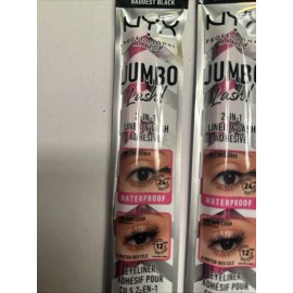 NYX Jumbo Lash 2-in-1 Eyeliner & Eyelash Adhesive - Baddest Black Lot Of 2