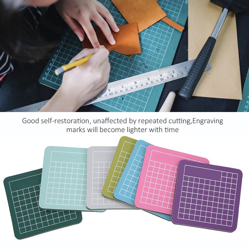 7 Pieces Cutting Pad Mini Mat Colourful Craft DIY Carving