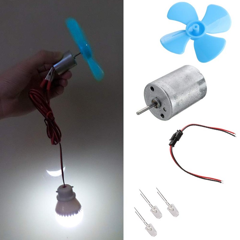 BIlinli DIY Kits 6-9V Wind Turbine Micro Motor/Mini Blue Leaf