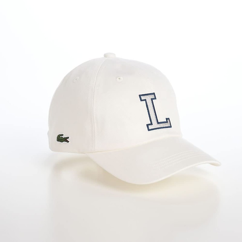 Lacoste INITIAL APPLIQUE CAP (Initial Applique Cap), Off-White, 58 Sizes