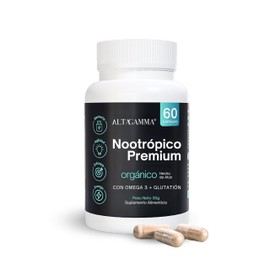 ALTAGAMMA - Nootrópico Premium - Nootropicos Naturales con L-Tirosina, Glutatión, Aminoácidos y Vitaminas – Nootrópicos para Dormir, Concentración, Memoria, Agilidad Mental - 60 Cápsulas (30 Dosis)