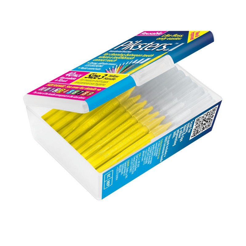 Piksters Interdental Brushes, 40 pk, Size 3, Interdental Tooth Brush