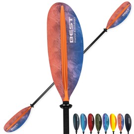 Best Marine and Outdoors Kayak Paddle, Carbon Fiber Shaft & Fiberglass Reinforced Polypropylene Blades, 220cm, 234cm, 250cm, Lightweight Kayak Paddles for Adults (Orange Cloud, 220 CM)