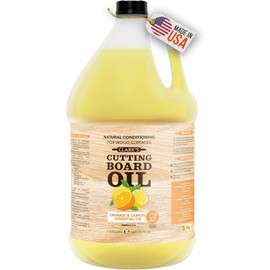 CLARK'S Cutting Board Oil - Food Grade Mineral Oil for Wood Cutting Board - Scented with Orange and Lemon Essential Oils - Butcher Block Conditioner - Restores All Wood - Made in USA, 1 Gallon