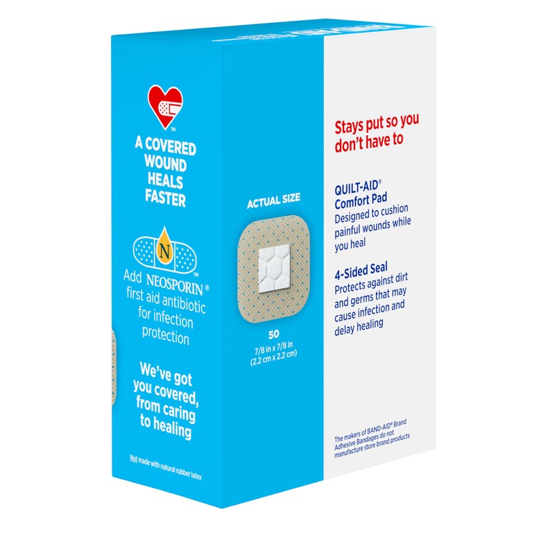 BAND-AID Brand Sheer Spots Adhesive Small Square Bandages, Sterile, Individually