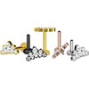 PIERCINGLINE Titanium Labret with Internal Thread Titanium Attachment Crystal Lotus