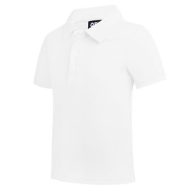 QBK Toddler to Youth Boys' Performance Polo Kids Collared Golf Shirt School Uniform (White 5T)
