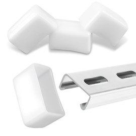 AOIGU 40 Pack White Safety Strut Channel End Caps - 1-5/8" Square PVC Plastic Cap for Metal Tubing,Protective Cover for Unistrut Channel Ends