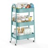 EAGMAK 3 Tier Utility Rolling Cart, Metal Storage Cart with