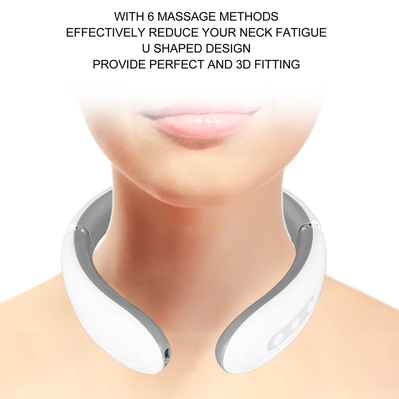 Electric Pulse Neck Massager Vibration Heat 3D Fitment Reduce Fatigue