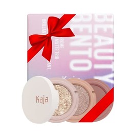 Kaja Beauty Bento Collection - Bouncy Eyeshadow Trio | 16 Peach Madeline | Nude Peach Tone | Vegan, Cruelty free