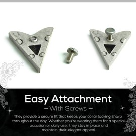 Skull and Bones Collar Tips - Dress Shirt Collar Stays - Silver Finish Collar Stays for Men & Women - Made in USA