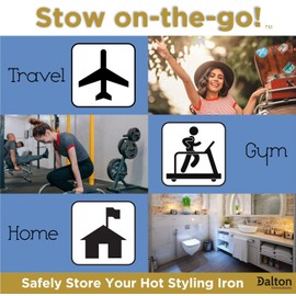 Case/Cover [Heat Resistant] for Curling Irons, Flat Irons or Straighteners, and Styling Irons, Silicone Coated Lining and Quilted Cotton Pouch for Travel, Gym, or Home [Rainbows]