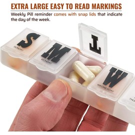 Wöchentlicher Pillendosierer - 2er Pack - Pillenplaner, um Medikamente und Vitamine für jede Woche einzuteilen, Medikamentenerinnerung Tagesfächer Montag bis Sonntag für Reisen und Brieftasche