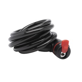 Burg Wächter 1360 180 10mm Spiral Cable Bike Lock, Black, Red, 180 cm