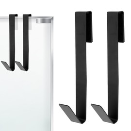 Sibba Erweiterte Duschtürhaken, 7" Edelstahl-Handtuchhaken, 2er-Pack über Glastürhaken für Badezimmer, Robuste, Bohrfreie Verlängerte Duschhandtuchhaken für Rahmenlose Glasduschtür 0,47" (12 mm)