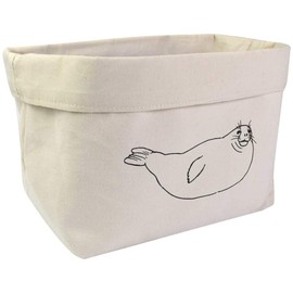 Large 'Cute Seal' Canvas Organiser/Storage Bag (OR00006095)