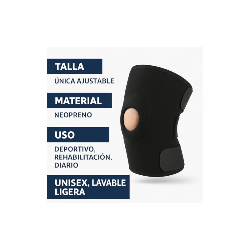 Rodillera de Compresión Ajustable para Meniscos y Ligamentos