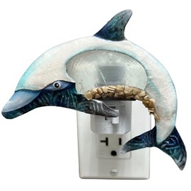 Blue Dolphin Capiz Shell Plug in Night Light