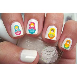 Matryoshka Russian Dolls Set 2 Nails Art Decals
