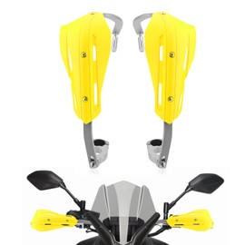 WODHMIEY Universal Handguards for Motorcycles, Universal Fit Handlebar Hand Protector with Adjustable Lock Screw, For Handlebars Range 7/8" 22mm And 1 1/8" 28mm (Yellow)