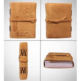 Madosh, Leaf Embossed Genuine Leather Bound Grimoire Office Diary Book Of Shadow Spell Book Notebook Travellers Notepad Book