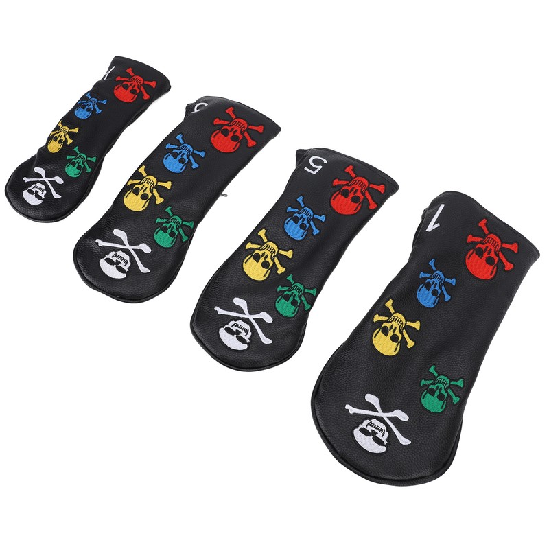 4Pcs Skull Golf Club Head Covers Golf Club Headcovers Colorful