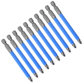 Uenhoy 10 Pcs Magnetic Phillips Screwdriver Bits Set 3.5 Inch Long Anti Slip Phillips Bits #2, 1/4 Inch Hex Shank (PH2 x 90MM)