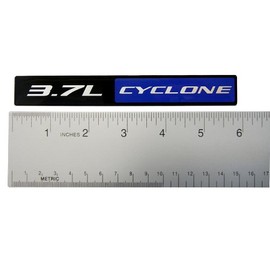 Yates Performance V6 3.7L Cyclone Black & Blue Aluminum Emblem