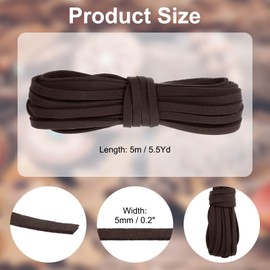 PATIKIL 5.5 Yards x 5mm Faux Suede Leather Cord, Leather Lace String for Bracelet Necklace Beading Making DIY Crafts, Dark Brown