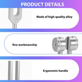 Tuning Forks for Healing Set, Tuning Forks Set Tuning Fork with Reflex Hammer for Healing, Chakra, Sound Therapy, Yoga, Tuning Fork Hammer Set 128 256 512 Hz Tuning Forks Instrument