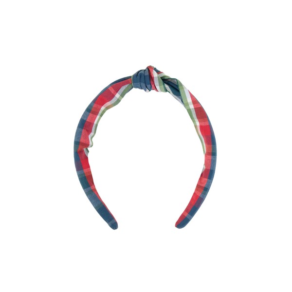 RuffleButts Prep School Plaid Knotted Headband - One Size