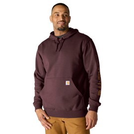 Carhartt mens Loose Fit Midweight Logo Sleeve Graphic fashion sweatshirts, Port, Large US