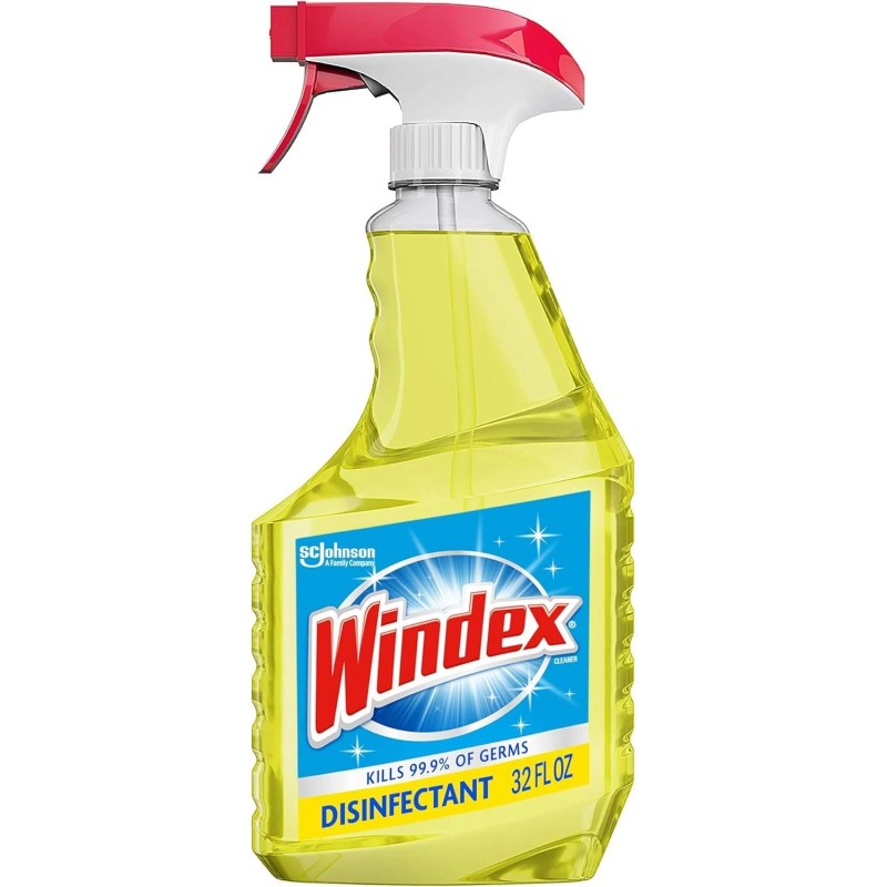 Windex Disinfectant Multi-Surface Cleaner Spray Bottle, 32 fl oz, Citrus