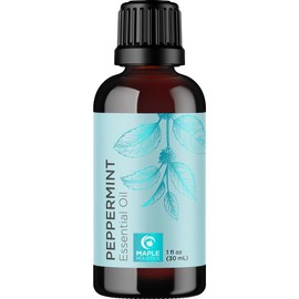 Maple Holistics Peppermint Essential Oil for Diffuser Aromatherapy Hair Skin Nails and more Healthcare Wellness Solution - Volume: 1 Fl oz