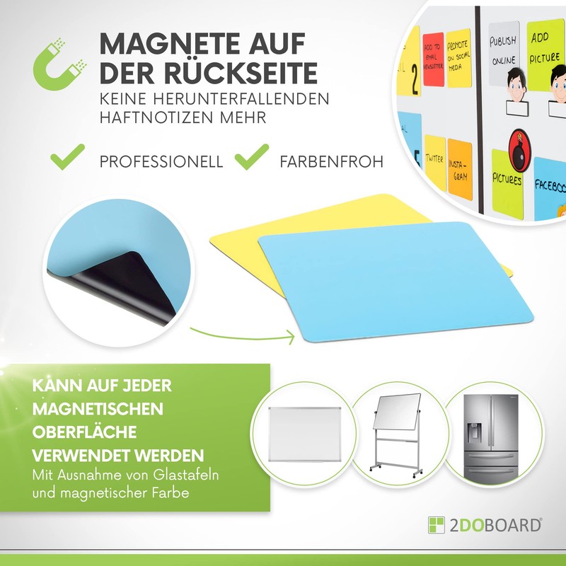 2DOBOARD Writable Magnets - 7.5 x 7.5 cm White -