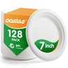 OasisSN [7 Inch, 128-Pack Compostable Paper Plates, Heavy-Duty Biodegradable Disposable