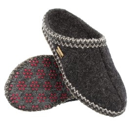 HAFLINGER Unisex AS Slippers Wool Feltsole Gray (Charcoal 77) EU 43