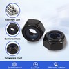 qingmeng Hex Nuts M6, 50 Pieces Nut M6 Black, Self-Locking